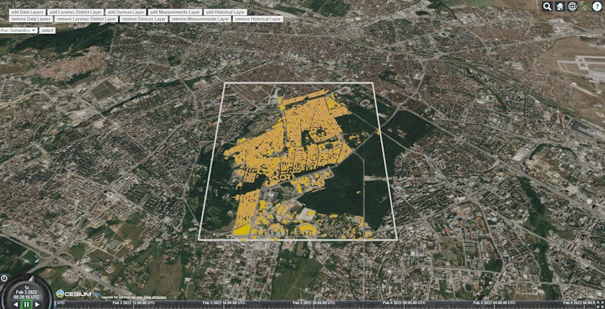 3D building models of Sofia in CesiumJS