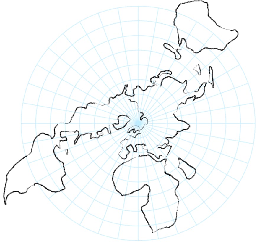 A conformal map projection preserves shapes, but at the cost of distorting area.