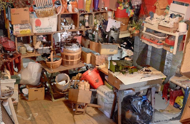 Point cloud data of the interior of a historic cabin. The tiler can handle point clouds of any scale, from global to local to building interiors. Data courtesy of Trimble Inc.