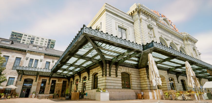 Union Station, Denver Colorado, 3D model created by Aerometrex in Cesium for Unreal