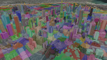 Raster overlay coloring tiles on Melbourne model