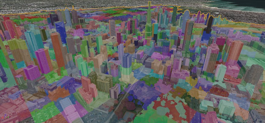 Raster overlay coloring tiles on Melbourne model