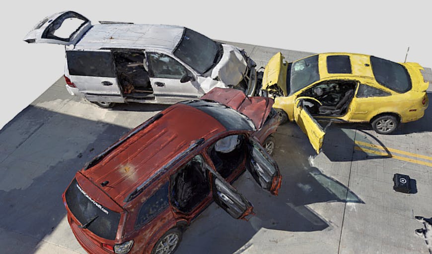 3D Scan of an automobile accident.