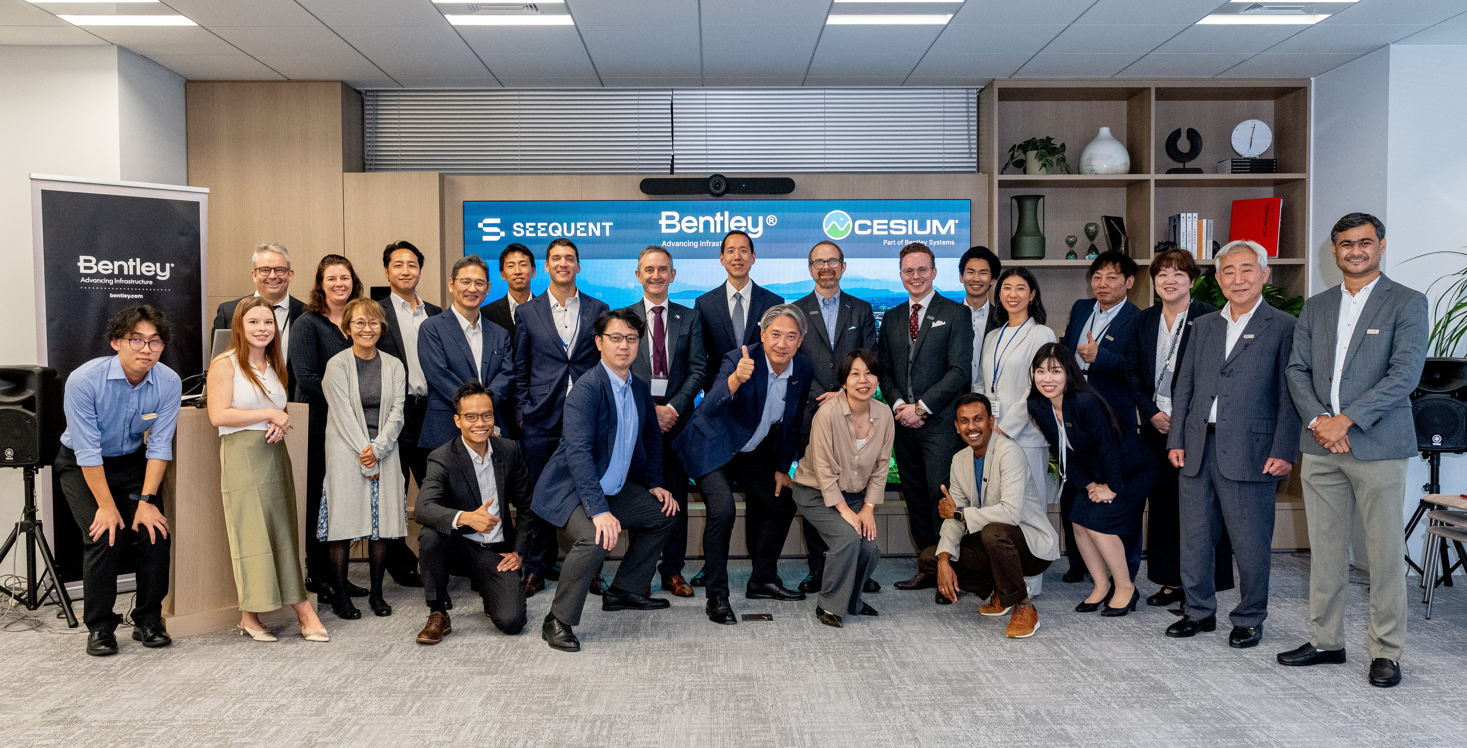 Bentley, Cesium, and Seequent teams at the Bentley Japan office opening in June 2026