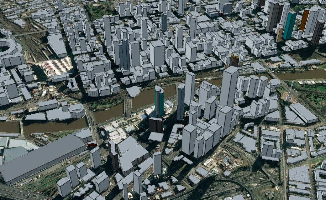 3D 磁贴样式显示所有建筑物
