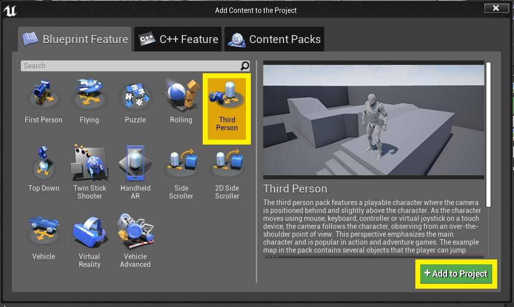 Cesium for Unreal controllers importingThirdPerson