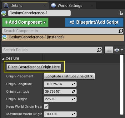 Cesium for Unreal photogrammetry georeference details