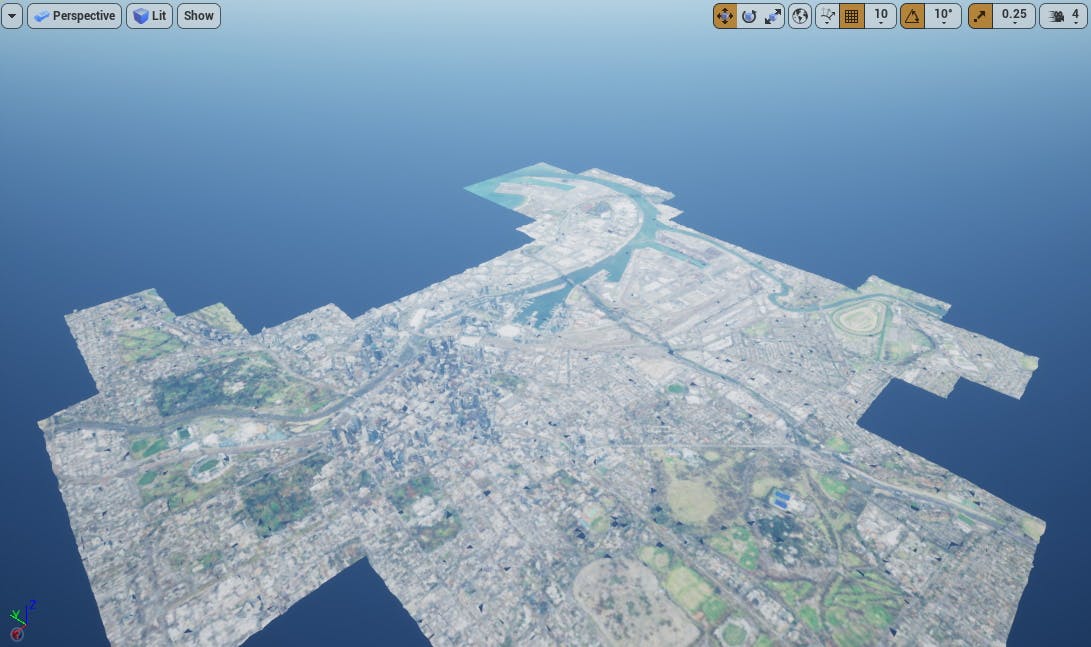 Cesium for Unreal photogrammetry melbourne upright