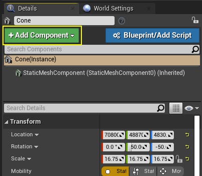 Cesium for Unreal placing add component