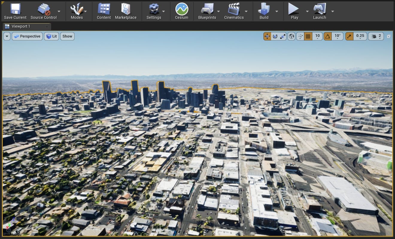 Cesium for Unreal sublevels denver city