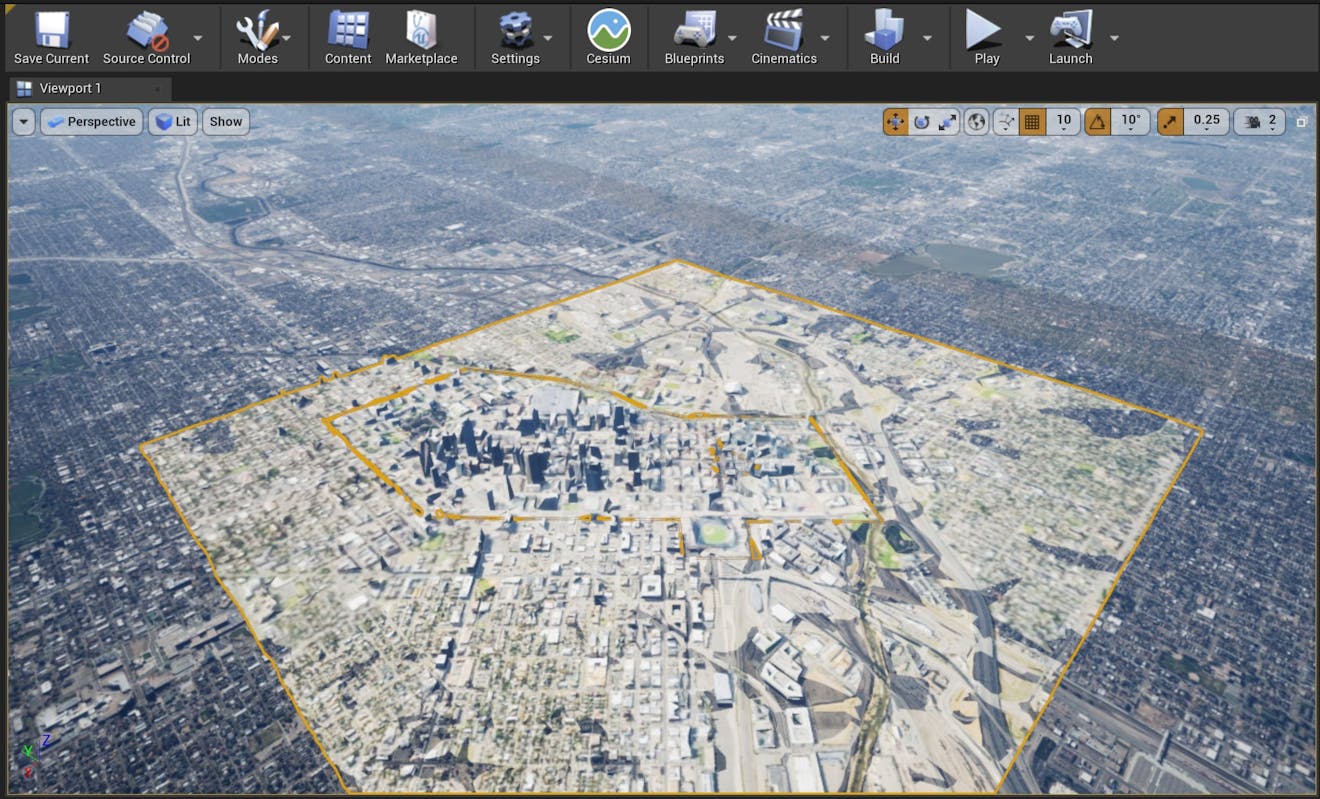 Cesium for Unreal sublevels denver double click