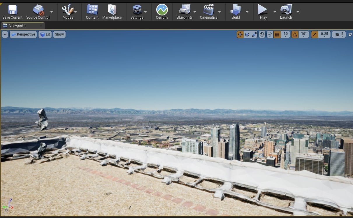 Cesium for Unreal sublevels denver rooftop