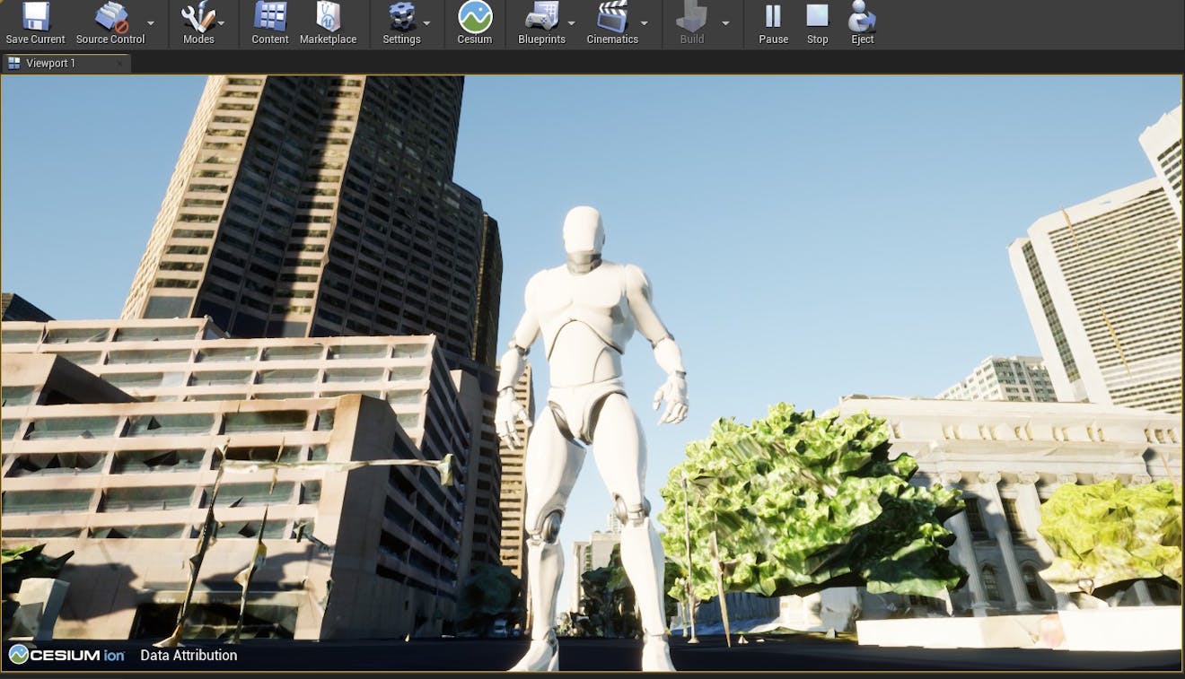 Cesium for Unreal sublevels man on street