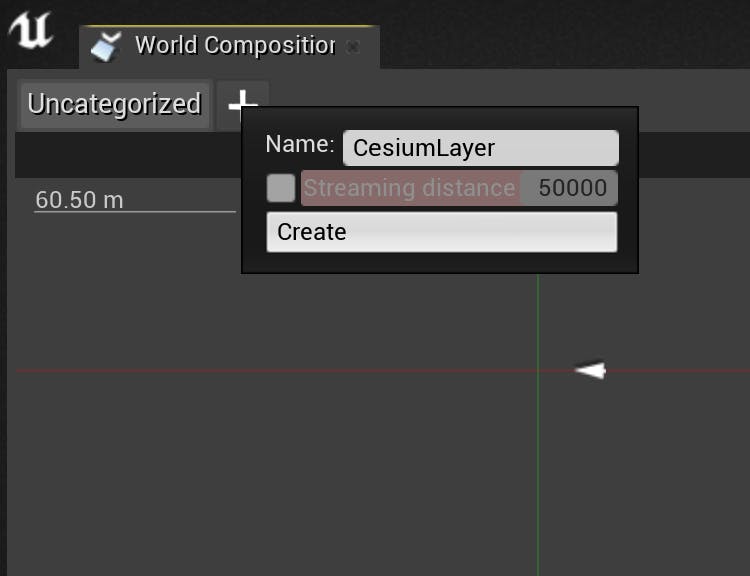 Cesium for Unreal sublevels new layer