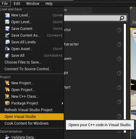 Cesium for Unreal Flight tracker open visual studio