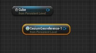 Cesium for Unreal fly to add cube add geo