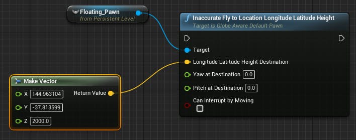 Cesium for Unreal fly to fly to destination
