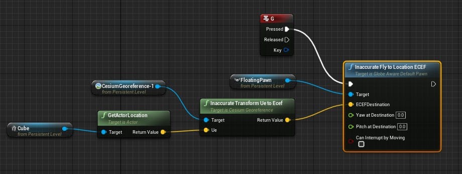 Cesium for Unreal fly to flyto cube