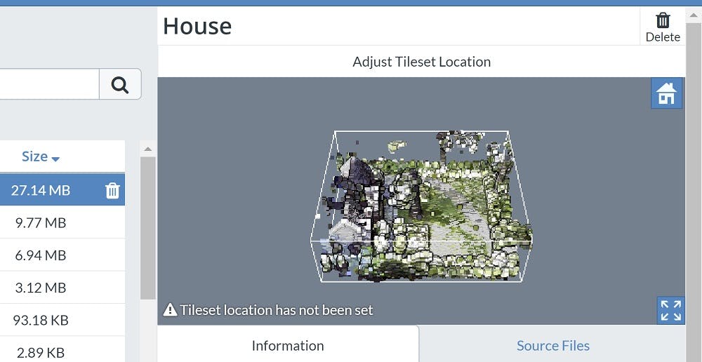 Data import locate adjust point cloud