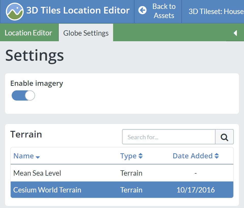 Data import locate globe