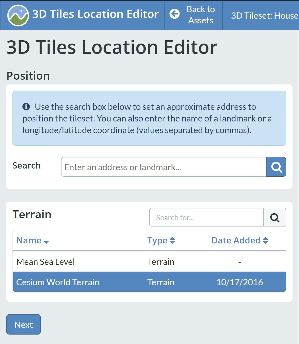 Data import locate initial