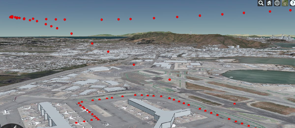 Flight tracker path