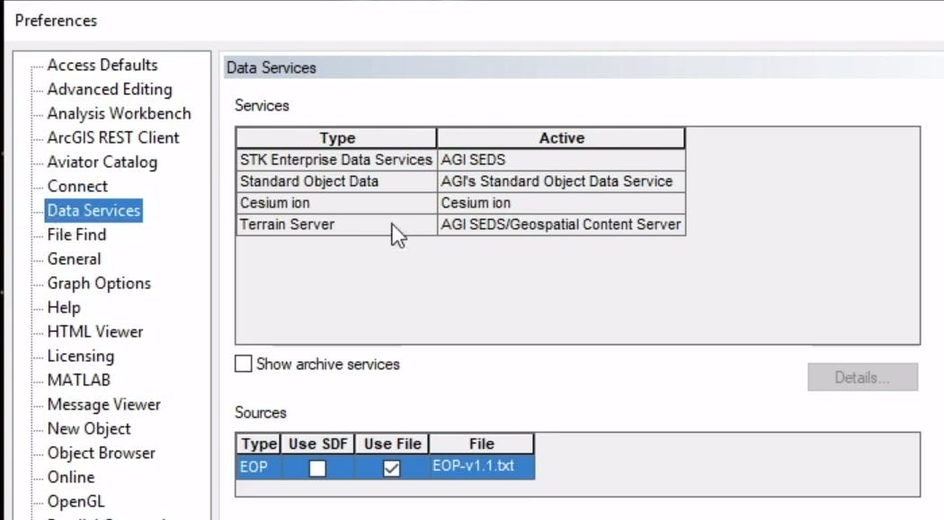 Integrating with STK STK data services