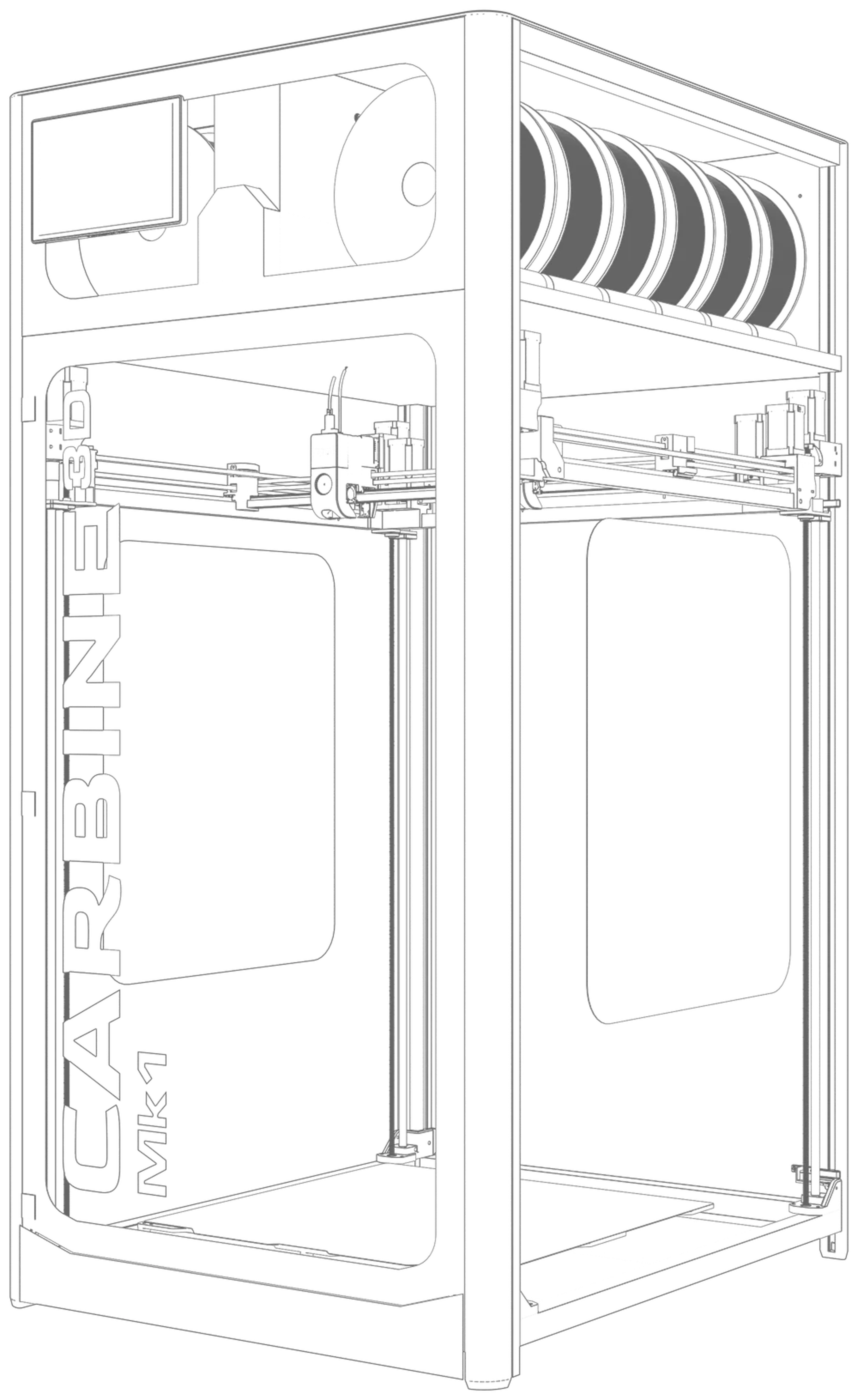 Carbine3D Mk1 technical line drawing