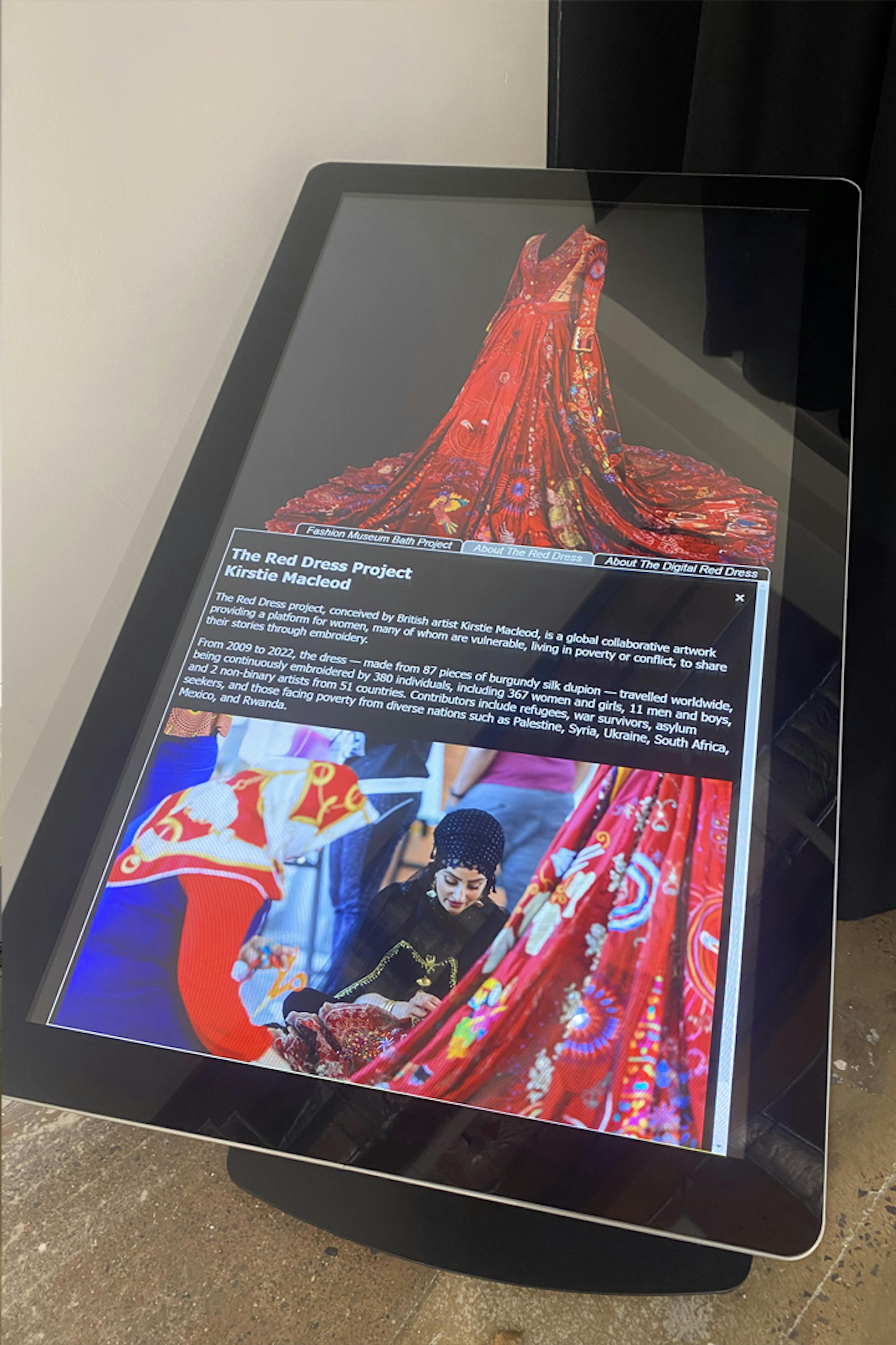 Red Dress web viewer on a tablet
