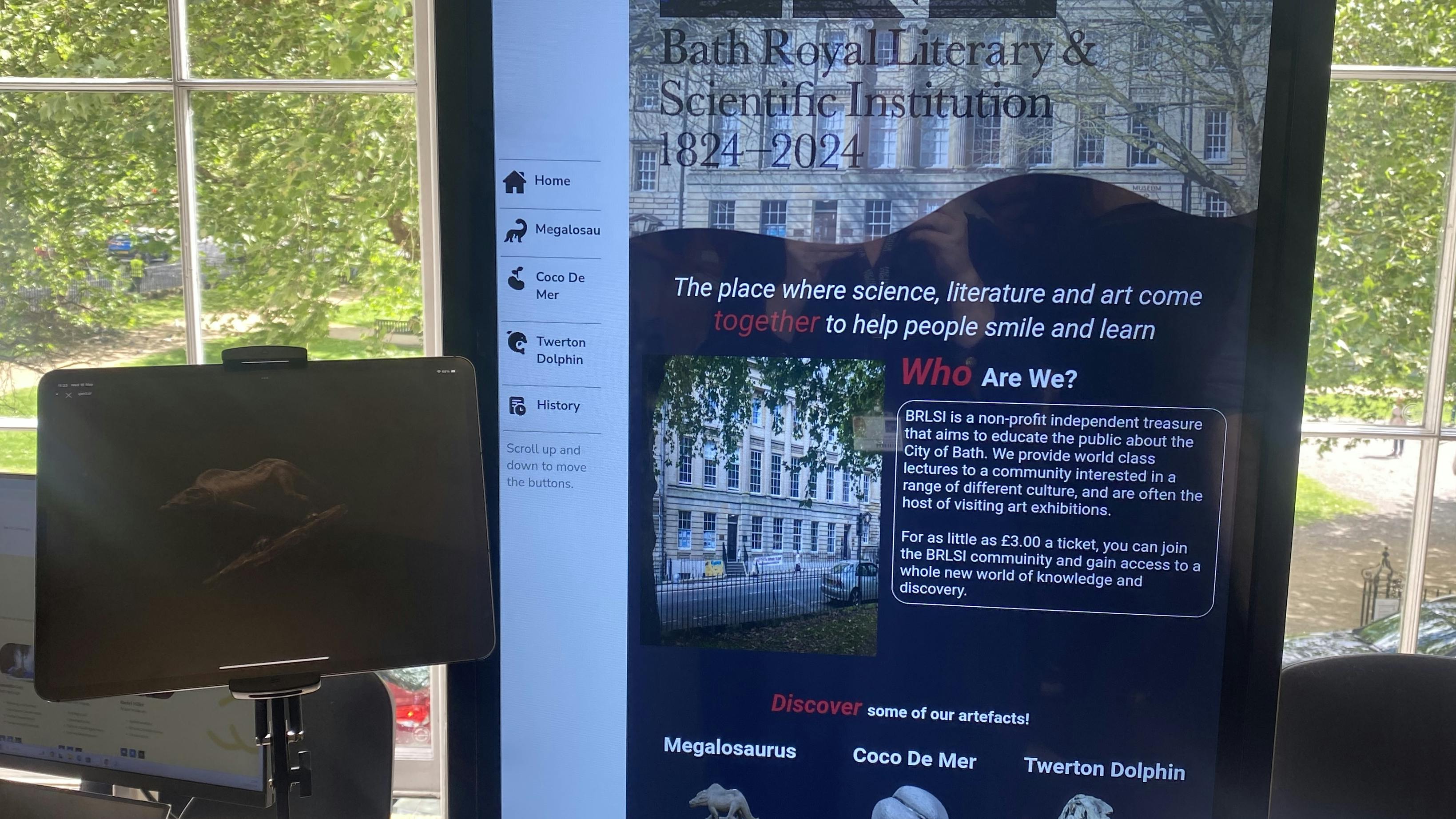 Touchscreen application for exploring 3D models of objects from BRLSI's collection