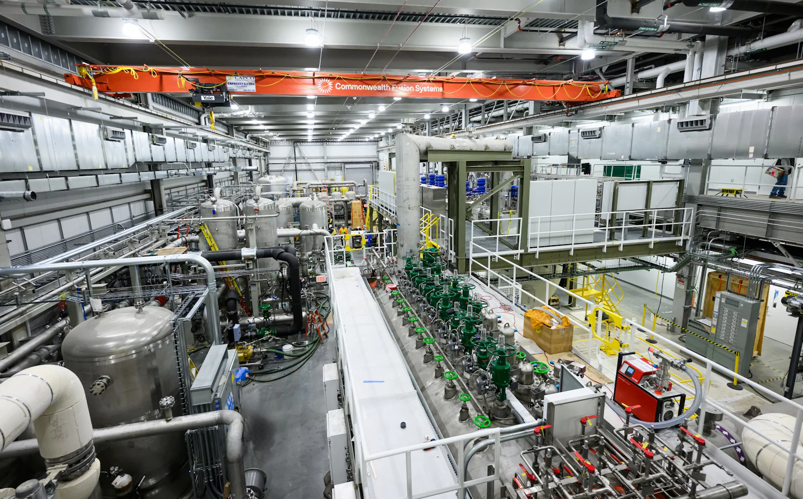 A sweeping view of SPARC's utility building where most of the machine's heating and cooling systems are housed