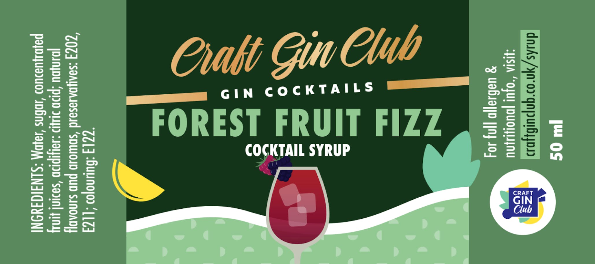 Forest Fruit Fizz Cocktail Syrup label