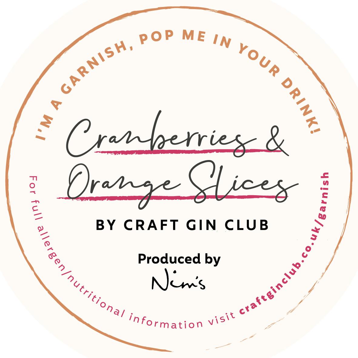 Cranberries & Orange Slices Garnish Label
