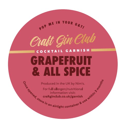 Grapefruit & All Spice Garnish Label
