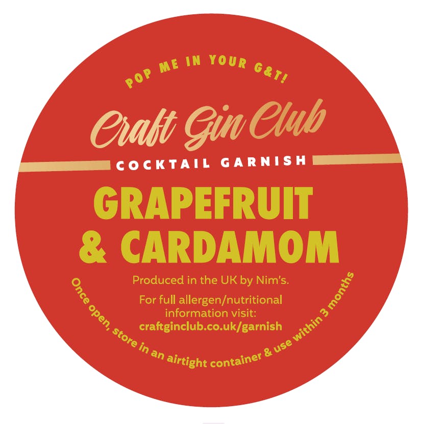 Grapefruit & Cardamom Garnish Label