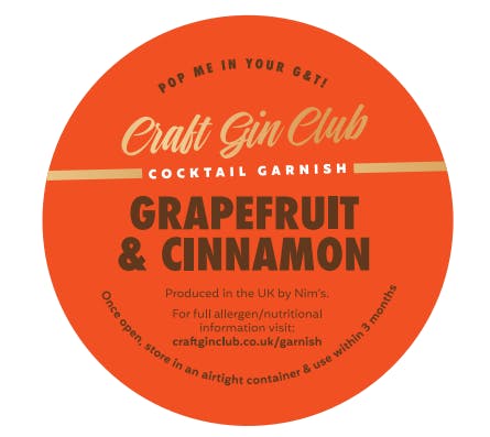 Grapefruit & Cinnamon Garnish Label