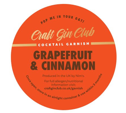Grapefruit & Cinnamon Garnish Label