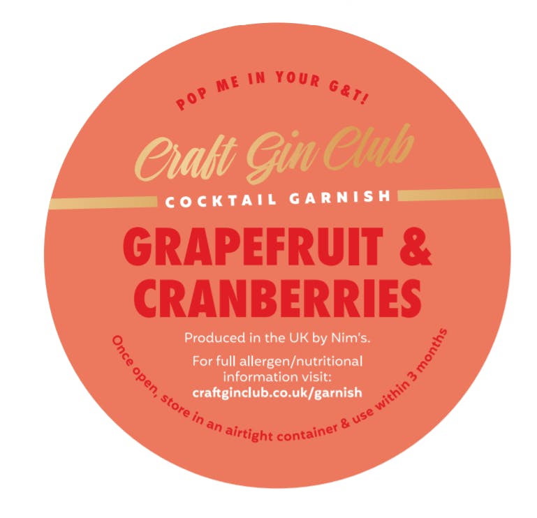 Grapefruit & Cranberries Garnish Label