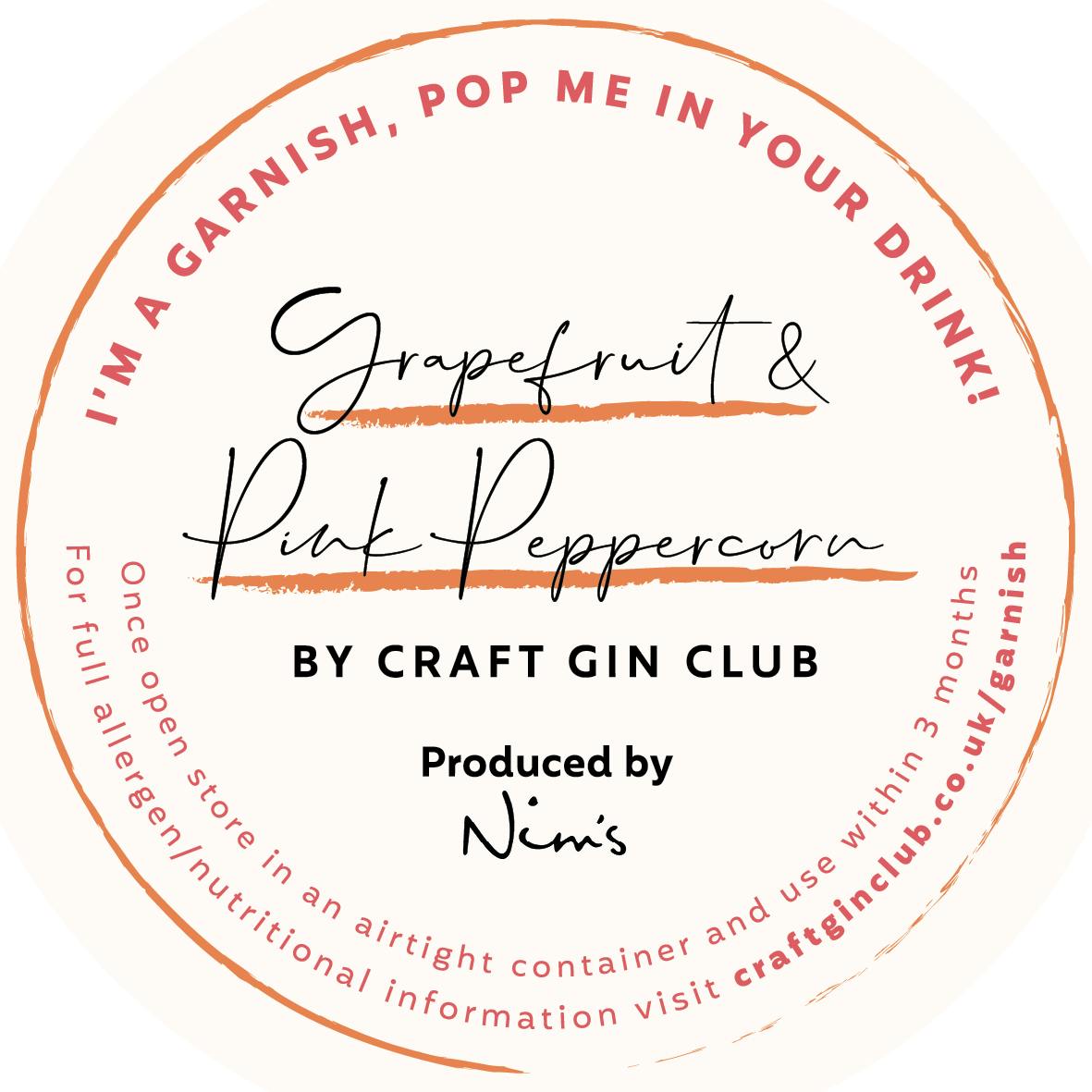 Grapefruit & Pink Peppercorn Garnish Label
