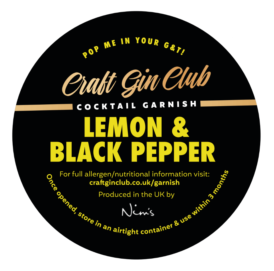 Lemon & Black Pepper Garnish Label
