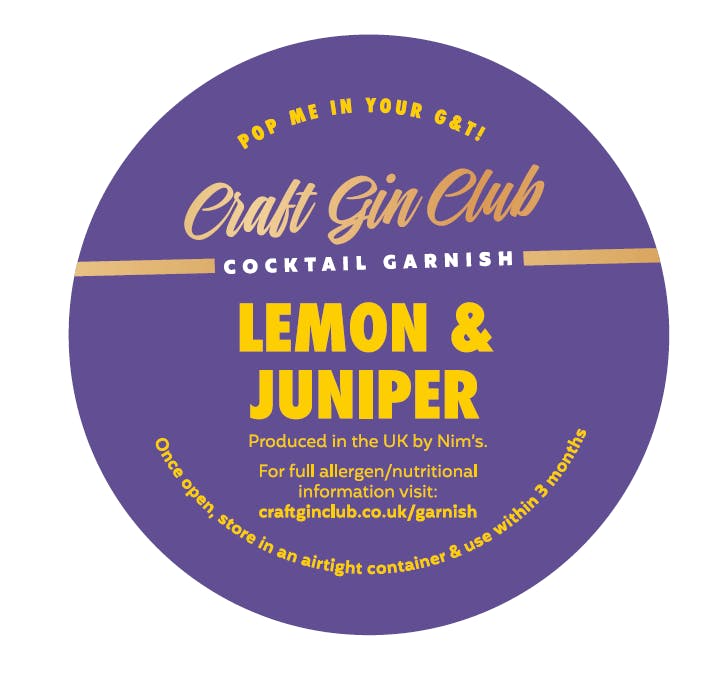 Lemon & Juniper Garnish Label