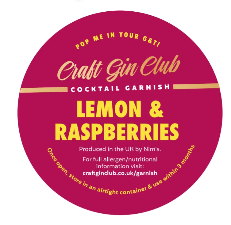Lemon & Raspberries Garnish Label