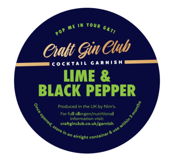 Lime & Black Pepper Garnish Label