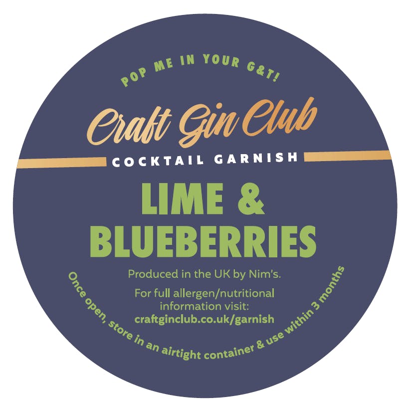 Lime & Blueberries Garnish Label
