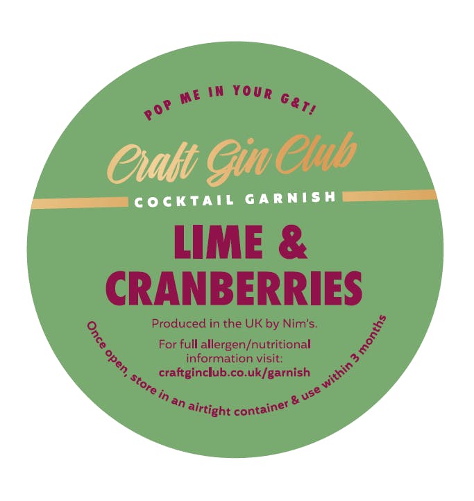 Lime & Cranberries Garnish Label