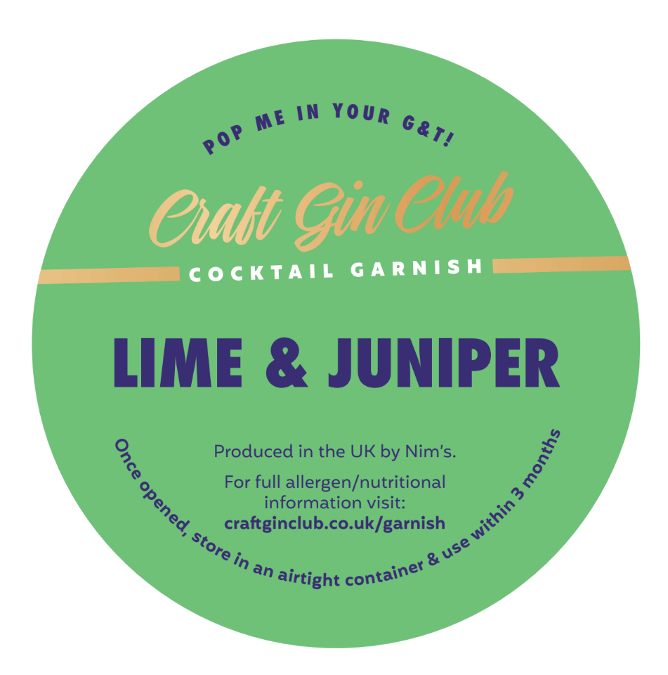 Lime & Juniper Garnish Label