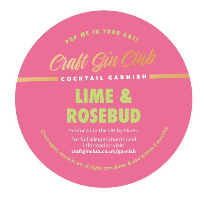 Lime & Rosebud Garnish Label