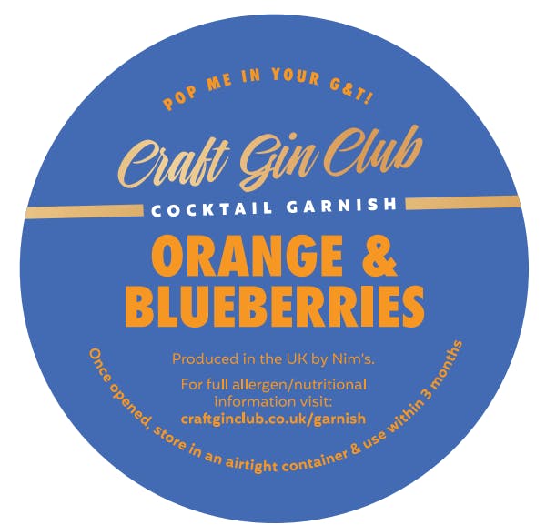 Orange & Blueberries Garnish Label