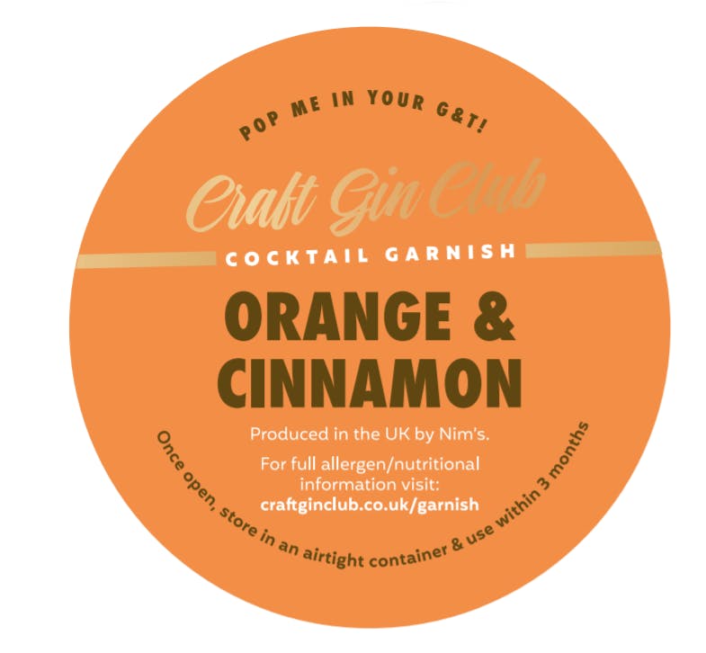 Orange & Cinnamon Garnish Label