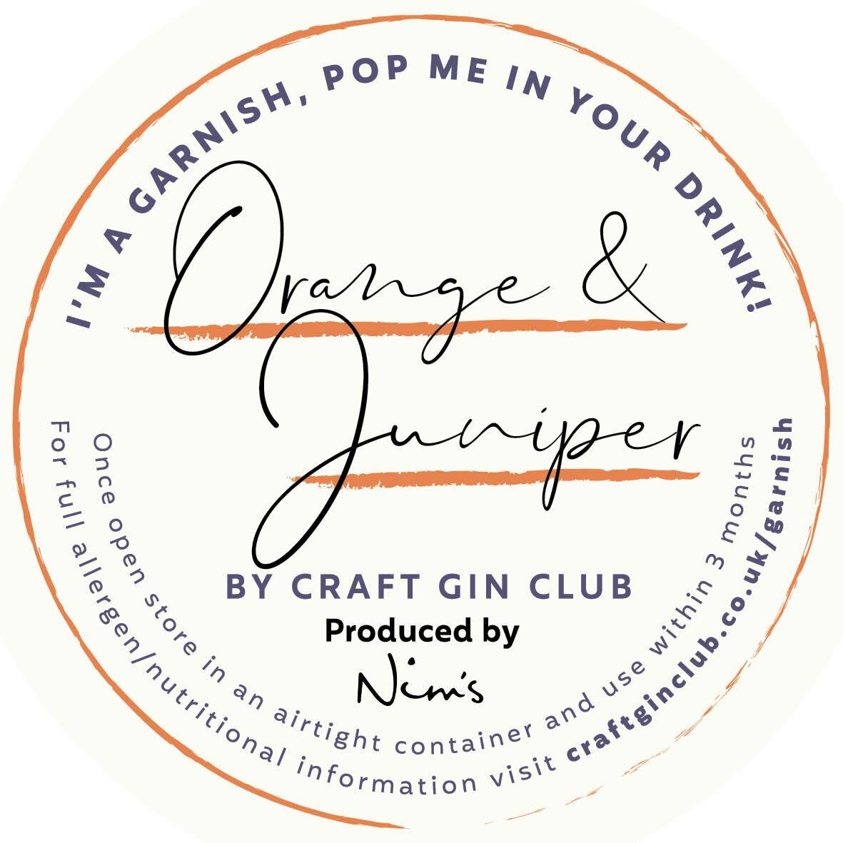 Orange & Juniper Garnish Label